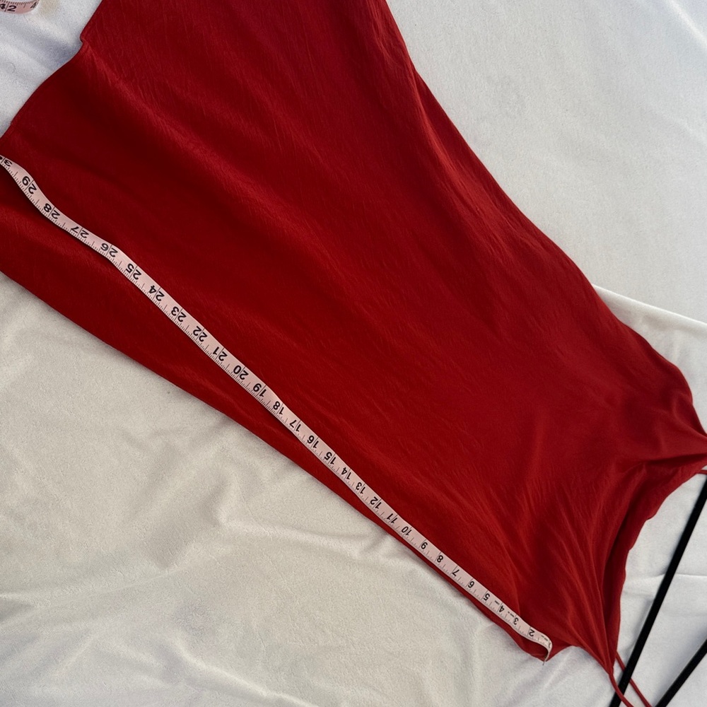 Loft Orange Red Cowl neck Slip Dress 6 - Picture 7 of 9